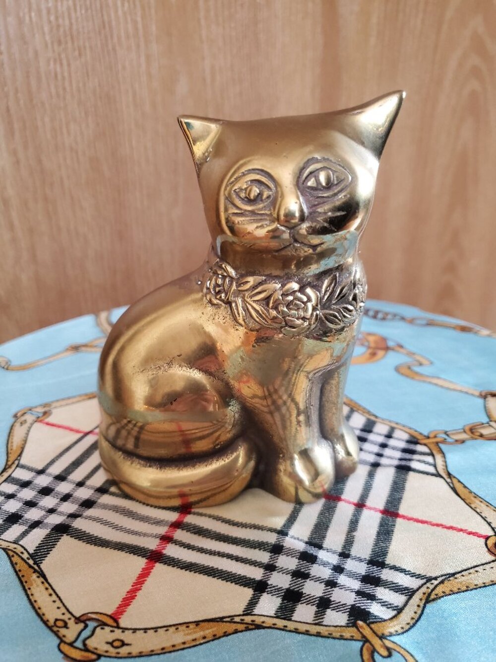 Solid brass cat floral collar - Picture 2 of 7
